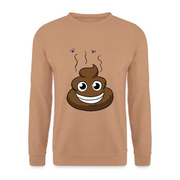 Comic Poop - Unisex Pullover - Mocca - Vorne - Alina (178cm) & Michal (187cm)