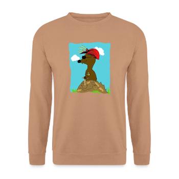 blinde maulwurf - Unisex Pullover - Mocca - Vorne - Alina (178cm) & Michal (187cm)