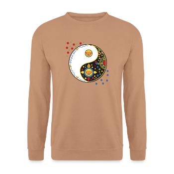 tao bunt - Unisex Pullover - Mocca - Vorne - Alina (178cm) & Michal (187cm)
