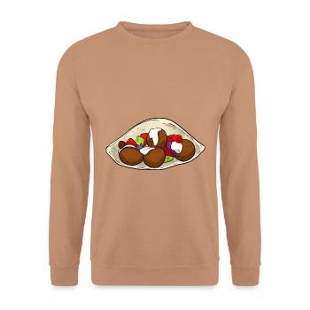 Falafel Kebab - Unisex Pullover - Mocca - Vorne - Alina (178cm) & Michal (187cm)
