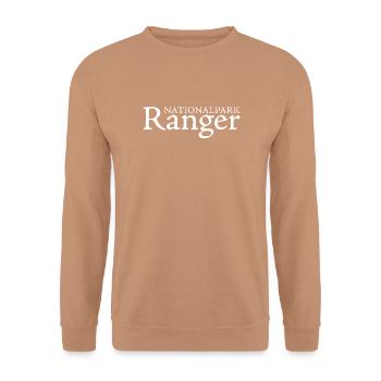 Nationalpark Ranger Service – Wildhüter - Unisex Pullover - Mocca - Vorne - Alina (178cm) & Michal (187cm)