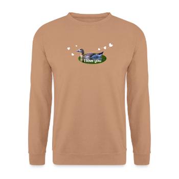 I love you - Unisex Pullover - Mocca - Vorne - Alina (178cm) & Michal (187cm)