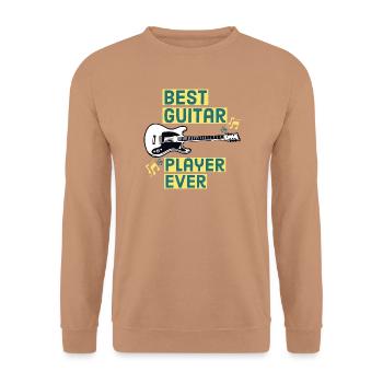 Der beste Gitarrist für immer - Unisex Pullover - Mocca - Vorne - Alina (178cm) & Michal (187cm)