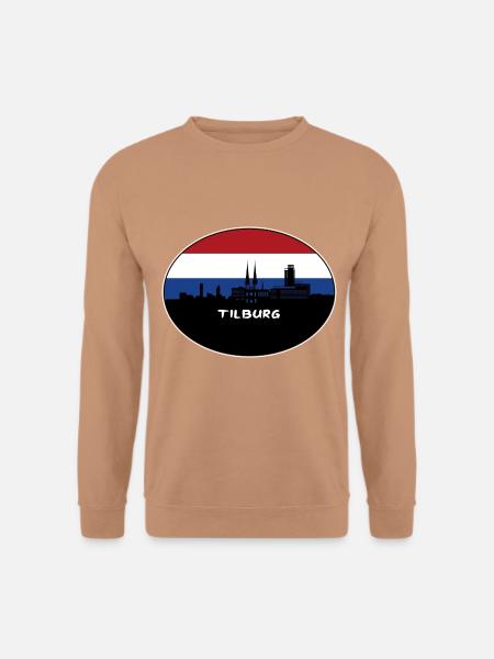 Tilburg Niederlande Flagge Skyline Silhouette Reisen - Unisex Pullover - Mocca