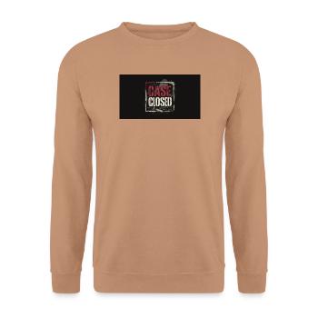 Fall geschlossener Grunge-Stempel - Unisex Pullover - Mocca - Vorne - Alina (178cm) & Michal (187cm)