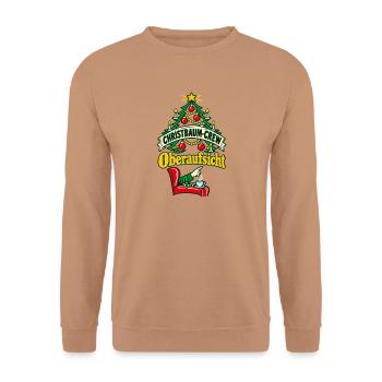 Christbaum-Crew Oberaufsicht - Unisex Pullover - Mocca - Vorne - Alina (178cm) & Michal (187cm)