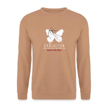 Gothic Schmetterling Wounds Into Wings - Unisex Pullover - Mocca - Vorne - Alina (178cm) & Michal (187cm)