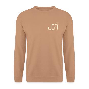 Junggesellinnenabschied 2027 - Unisex Pullover - Mocca - Vorne - Alina (178cm) & Michal (187cm)