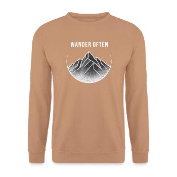 Wander oft Bergabenteuer - Unisex Pullover - Mocca - Vorne - Alina (178cm) & Michal (187cm)