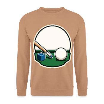 CUE CHALK READY - Unisex Pullover - Mocca - Vorne - Alina (178cm) & Michal (187cm)