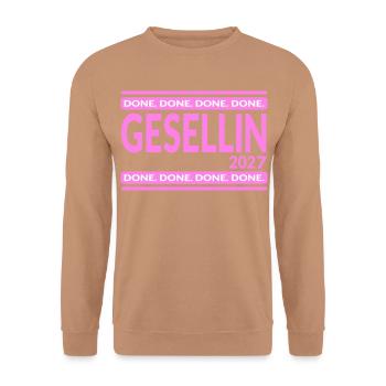 Gesellin 2027 - Unisex Pullover - Mocca - Vorne - Alina (178cm) & Michal (187cm)