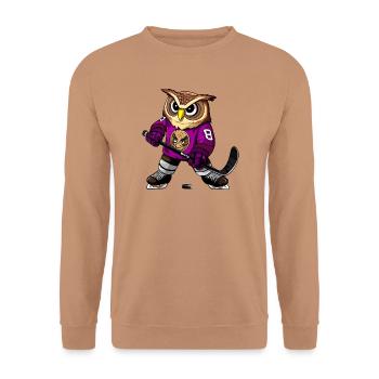 Eulen Eishockey - Unisex Pullover - Mocca - Vorne - Alina (178cm) & Michal (187cm)
