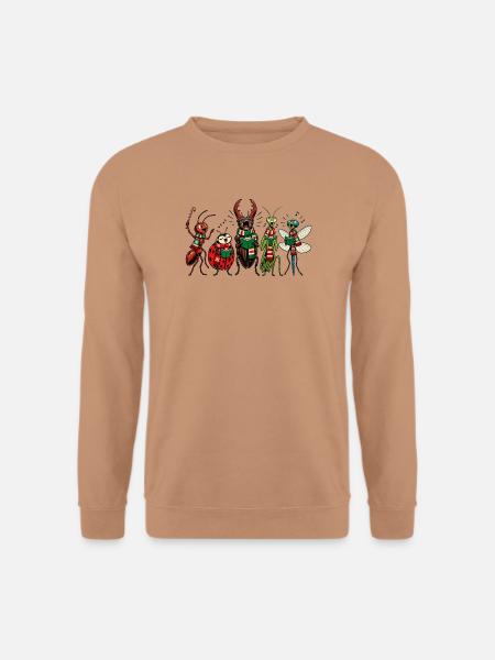 Christmas Bugs – Lustige, festliche Comic-Insektentruppe - Unisex Pullover - Mocca