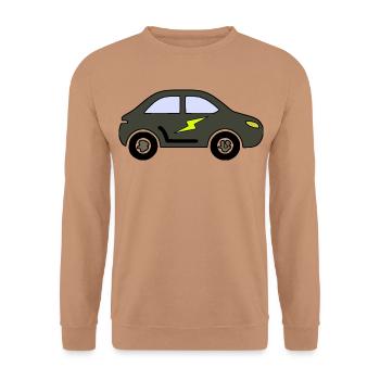 Blitzauto Silhouette - Unisex Pullover - Mocca - Vorne - Alina (178cm) & Michal (187cm)