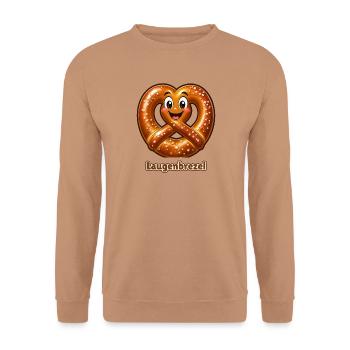 Laugenbrezel Kostüm Fasching Fasnet Verkleidung - Unisex Pullover - Mocca - Vorne - Alina (178cm) & Michal (187cm)