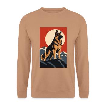 König Hirte - Unisex Pullover - Mocca - Vorne - Alina (178cm) & Michal (187cm)