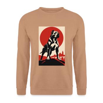 Córdoba Kampfhund - Unisex Pullover - Mocca - Vorne - Alina (178cm) & Michal (187cm)