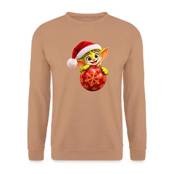 Weihnachts-Wenuma  - Unisex Pullover - Mocca - Vorne - Alina (178cm) & Michal (187cm)