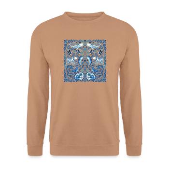 Arktische Tiere im Folklore-Stil - Unisex Pullover - Mocca - Vorne - Alina (178cm) & Michal (187cm)