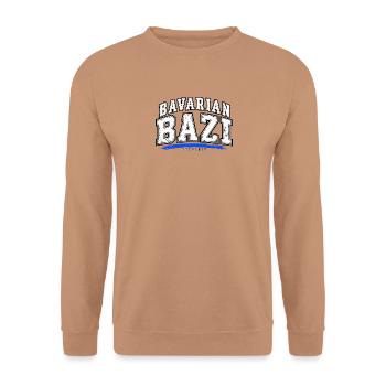 Bavarian Bazi Bergflix - Unisex Pullover - Mocca - Vorne - Alina (178cm) & Michal (187cm)