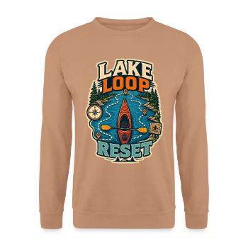 LAKE LOOP RESET - Unisex Pullover - Mocca - Vorne - Alina (178cm) & Michal (187cm)