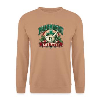 Lebensstil als Apotheker - Unisex Pullover - Mocca - Vorne - Alina (178cm) & Michal (187cm)