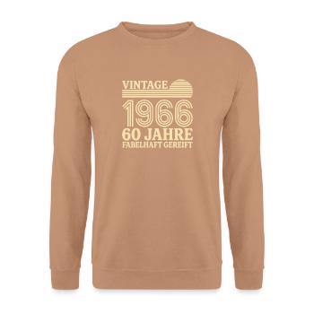 Vintage 1966 60. Geburtstag fabelhaft gereift - Unisex Pullover - Mocca - Vorne - Alina (178cm) & Michal (187cm)