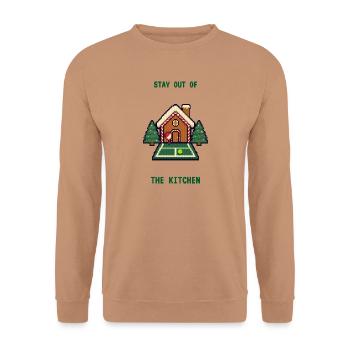 Stay Out Of The Kitchen Pickleball Christmas - Unisex Pullover - Mocca - Vorne - Alina (178cm) & Michal (187cm)