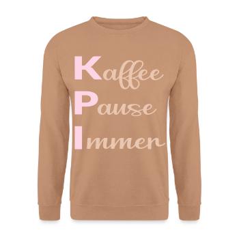Büro Kaffee Sprüche - Unisex Pullover - Mocca - Vorne - Alina (178cm) & Michal (187cm)