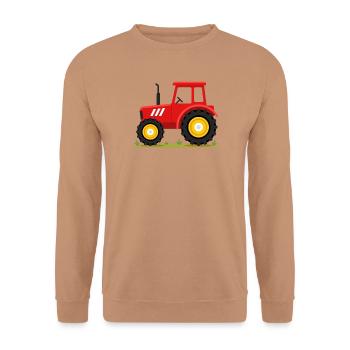 Süßer roter Traktor Bauernhofleben Landwirtschaft Kinder-Tee - Unisex Pullover - Mocca - Vorne - Alina (178cm) & Michal (187cm)