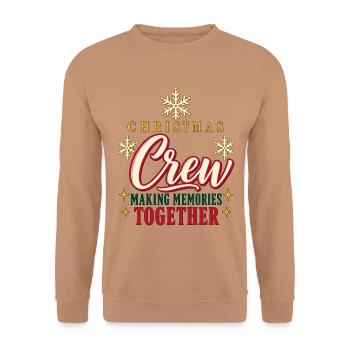 Christmas Crew – Making Memories Together - Unisex Pullover - Mocca - Vorne - Alina (178cm) & Michal (187cm)