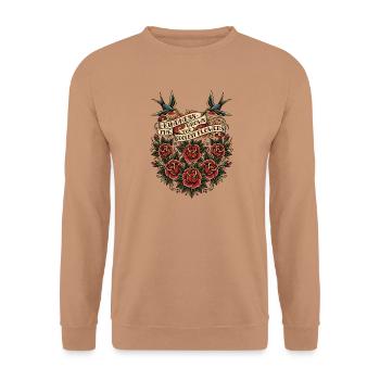 Kindness Grows The Coolest Flowers - Unisex Pullover - Mocca - Vorne - Alina (178cm) & Michal (187cm)