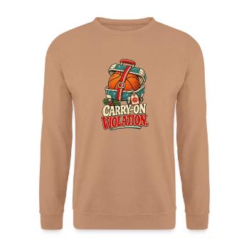 Basketball-Weihnachtshandgepäck-Verstoß Lustig - Unisex Pullover - Mocca - Vorne - Alina (178cm) & Michal (187cm)