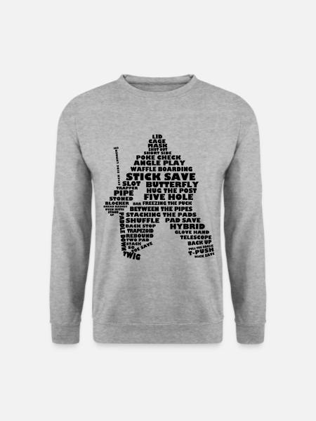 Langue de hockey (version Gardien de but, - Sweat-shirt Unisexe - gris chiné
