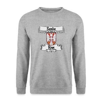 Serb by birth. Rome by the grace of God. - Unisex Sweatshirt - salt & pepper - Front - Alina (178cm) & Michal (187cm)