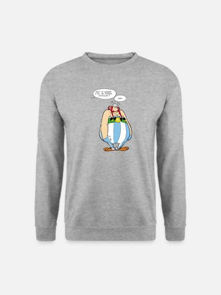 Asterix & Obelix - Obelix Sprechblasen - Unisex Pullover - Weißgrau meliert