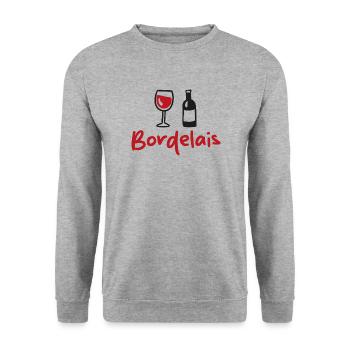 Bordeaux - Bordeaux - Weinflasche - Unisex Pullover - Weißgrau meliert - Vorne - Alina (178cm) & Michal (187cm)
