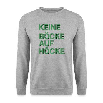 Keine Böcke auf Höcke! - Unisex Pullover - Weißgrau meliert - Vorne - Alina (178cm) & Michal (187cm)
