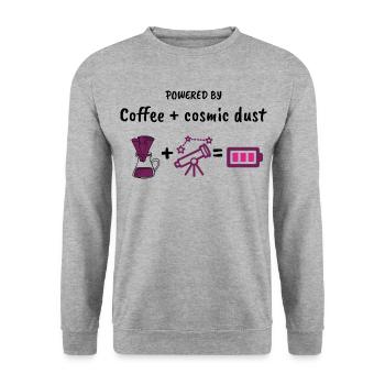 Angetrieben von Kaffee und kosmischem Staub – Astronomie - Unisex Pullover - Weißgrau meliert - Vorne - Alina (178cm) & Michal (187cm)