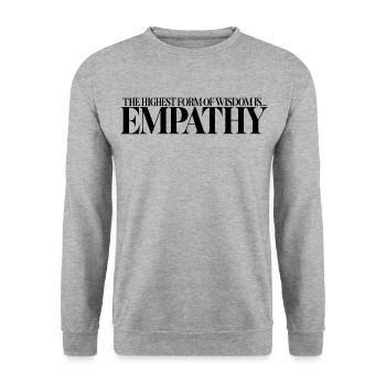 The Highest Form Of Wisdom Is Empathy - Unisex Pullover - Weißgrau meliert - Vorne - Alina (178cm) & Michal (187cm)