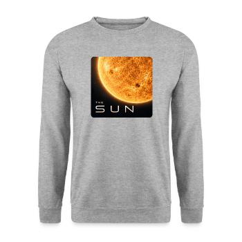 The-Sun-30cm - Unisex Pullover - Weißgrau meliert - Vorne - Alina (178cm) & Michal (187cm)