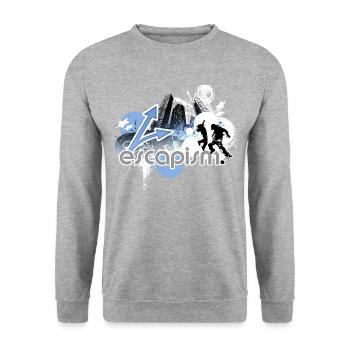 Urban Adventure Silhouetten - Unisex Pullover - Weißgrau meliert - Vorne - Alina (178cm) & Michal (187cm)