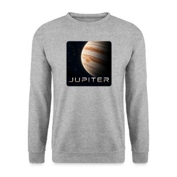 Jupiter-30cm - Unisex Pullover - Weißgrau meliert - Vorne - Alina (178cm) & Michal (187cm)