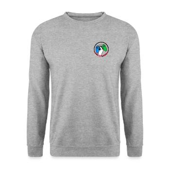 King 0f Geek - Unisex Pullover - Weißgrau meliert - Vorne - Alina (178cm) & Michal (187cm)