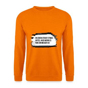 Grantiger Misanthrop Küchenmesser - Unisex Pullover - Orange - Vorne