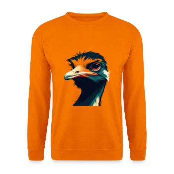 Strauß Cartoon Figur Buntes Haustier Tier - Unisex Pullover - Orange - Vorne