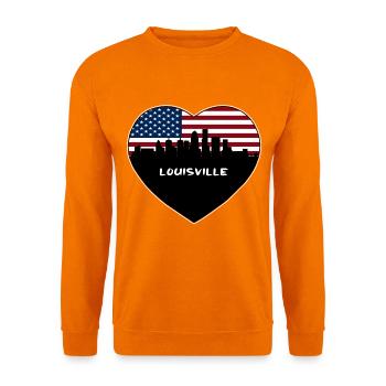 Louisville Kentucky USA Flagge Skyline Travel Souven - Unisex Pullover - Orange - Vorne