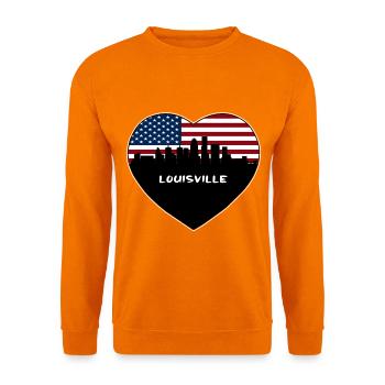 Louisville Kentucky USA Flagge Skyline Travel Souven - Unisex Pullover - Orange - Vorne