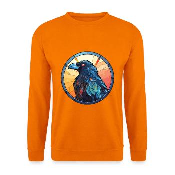 Krähe Buntglas Bunte Karikatur Kawaii Tier - Unisex Pullover - Orange - Vorne