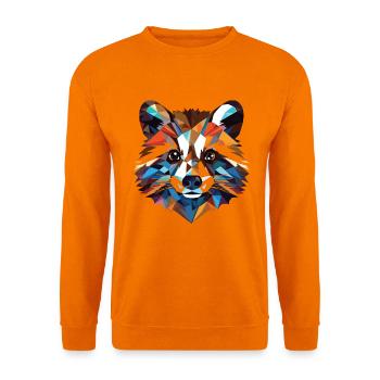 Waschbär bunte Aquarell Tier Illustration - Unisex Pullover - Orange - Vorne